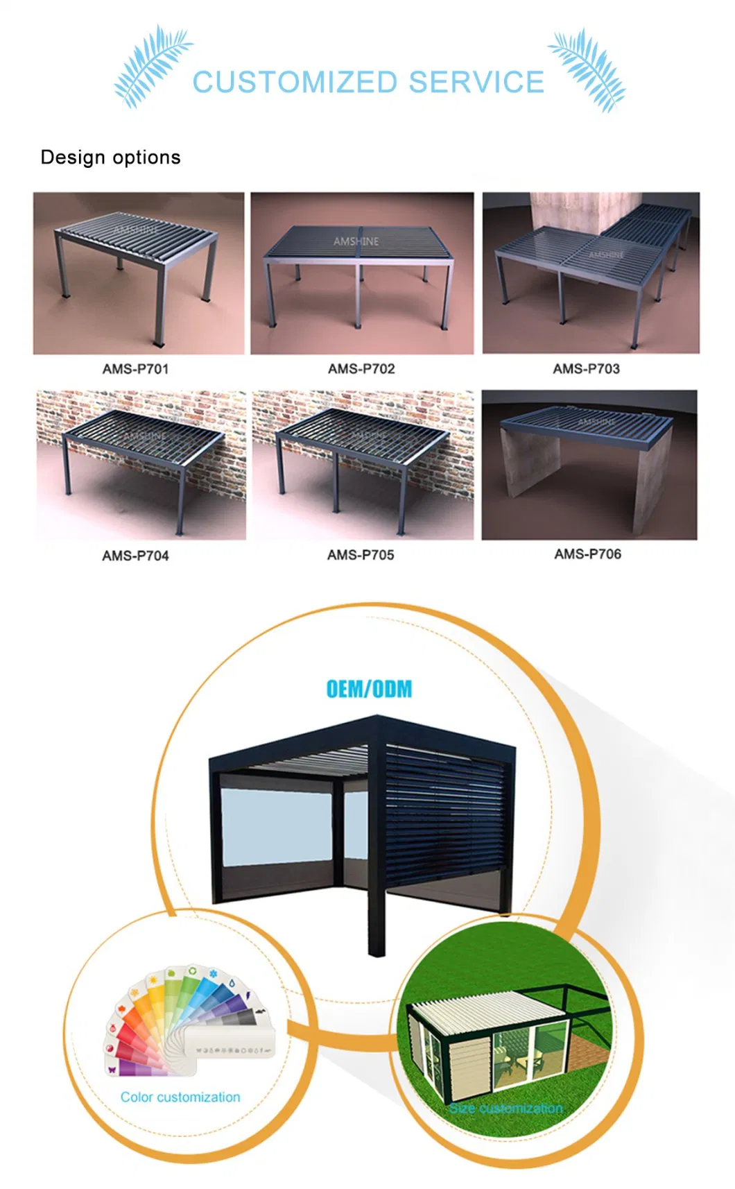 Outdoor Living Waterproof Electric Furniture Customization Louver System Awning Snowproof Luxury Pergola SPA Tent Bioclimatic Aluminum Gazebo