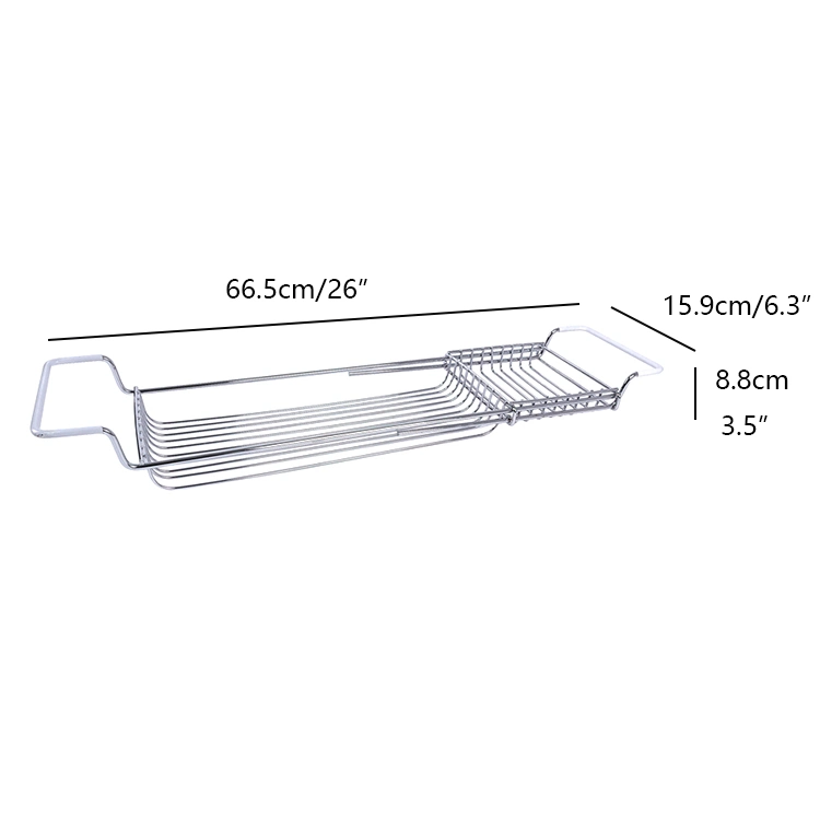 Stainless Steel Bathtub Rack Bathroom Accessories Luxury Extension Bathtub Caddy SPA Tray Table Bathtub Tray