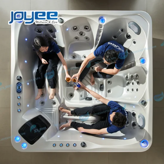 Joyee luxe 5 personnes arrière-cour acrylique autoportant bain à remous utilisation froide en hiver baignoire spa extérieure